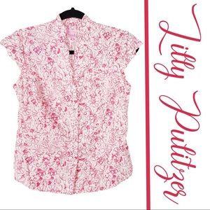 NWOT Shrimp Cocktail scalloped Trim Top Size 6